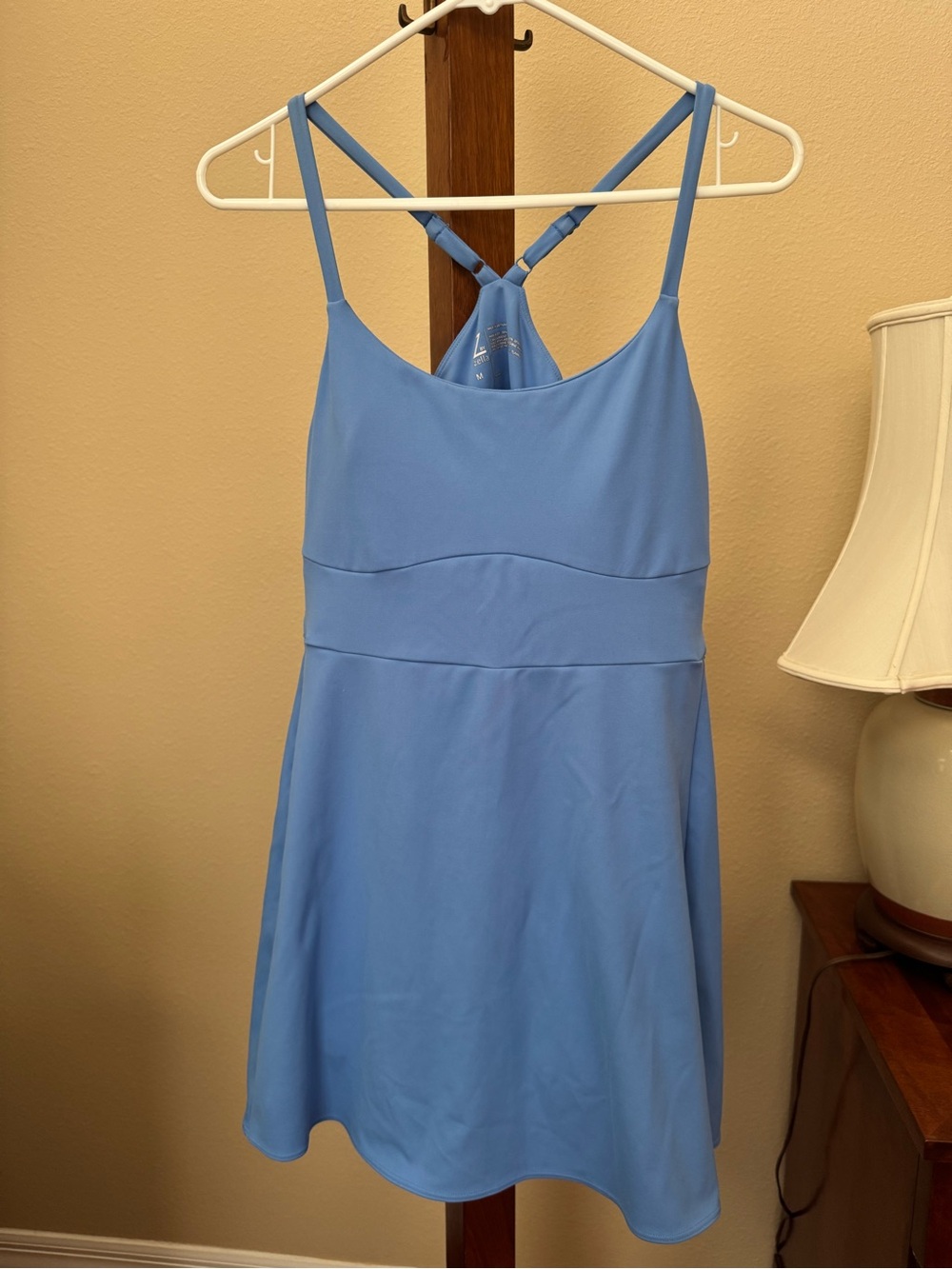 Bundle of Two Zella Pilates Light Blue/Black Spaghetti Strap Skater Rompers
